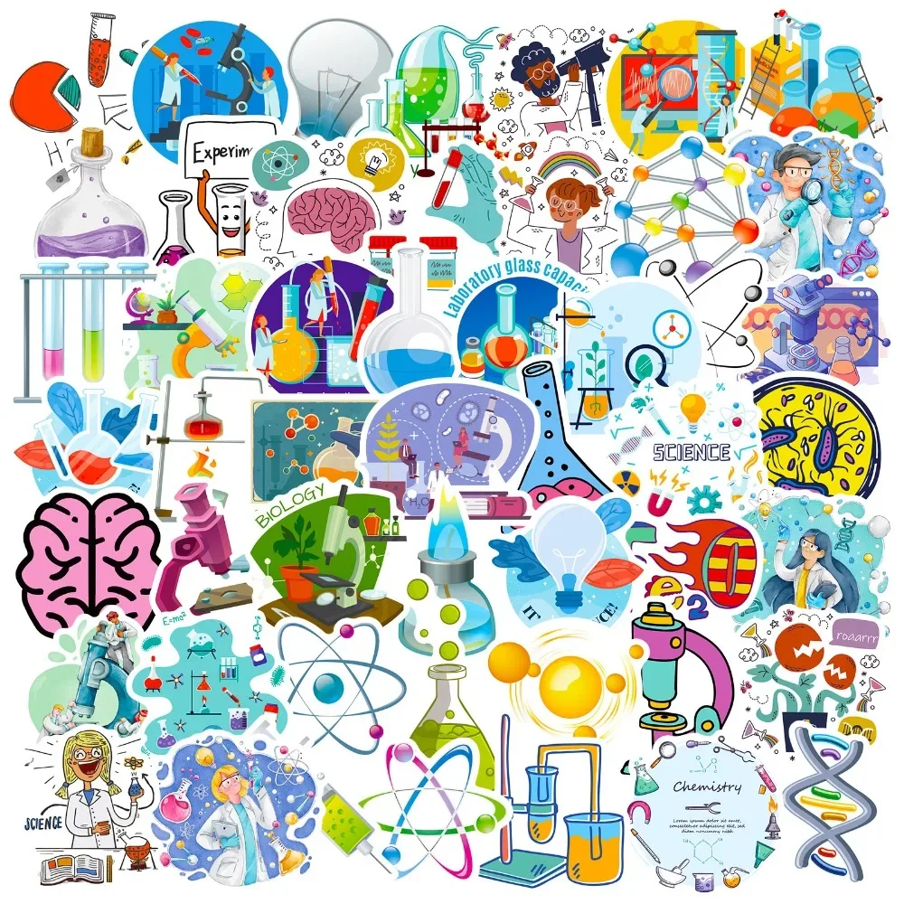 Vintage Fashion Toys - 50 Stuks Cartoon Science Lab Sticker