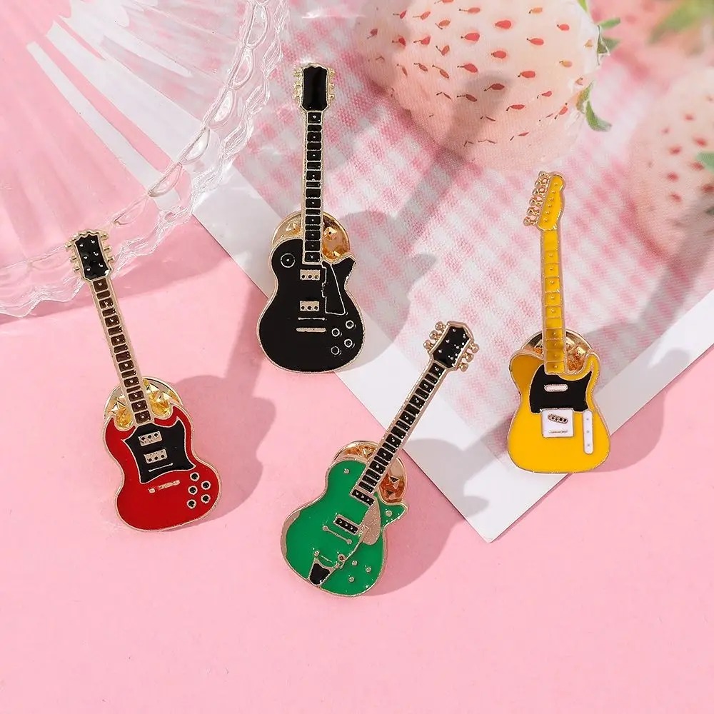 Vintage Fashion Toys - 1/2/4PCS Vintage Metalen Emaille Gitaar Broche