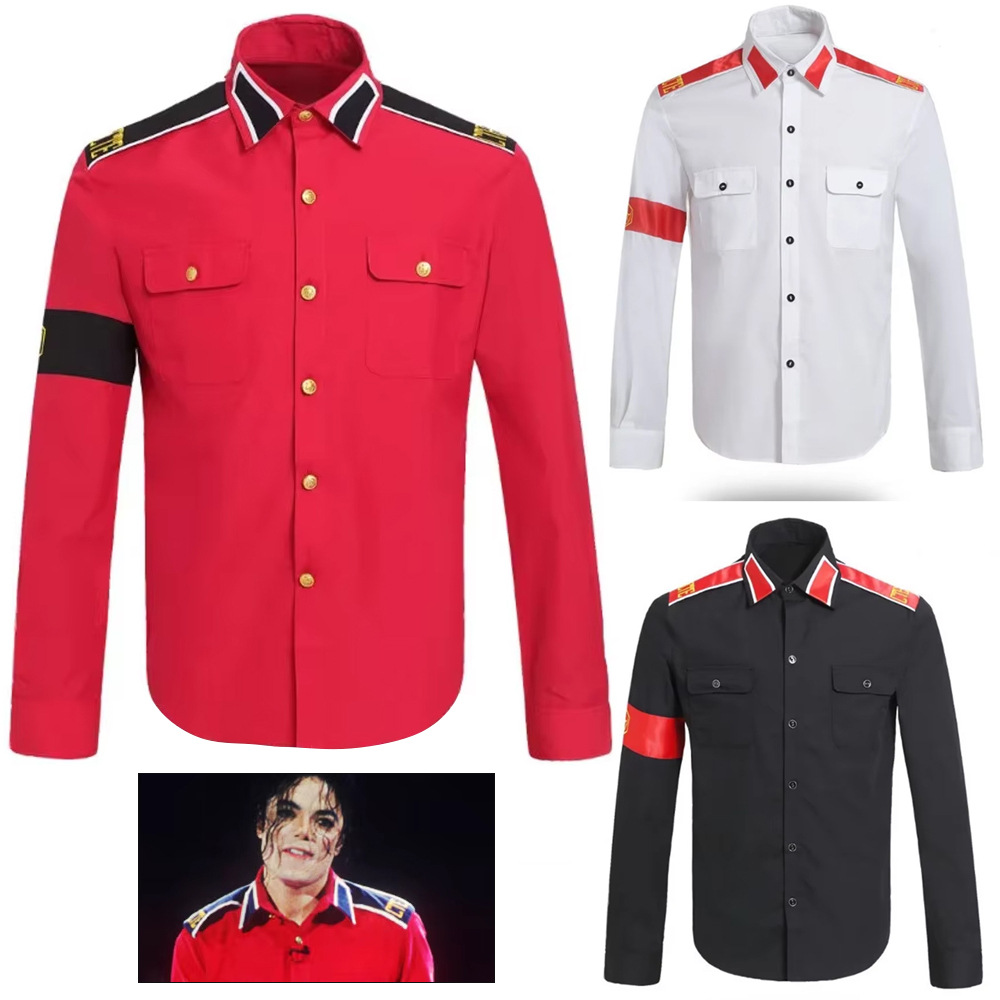 Vintage Victorian Fashion - Michael Jackson Anti-War Militair Shirt Heren