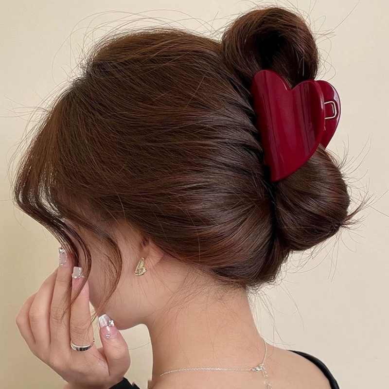 Vintage Fashion Bloggers - Vintage Rood Haar Klauw Clips Hartvorm