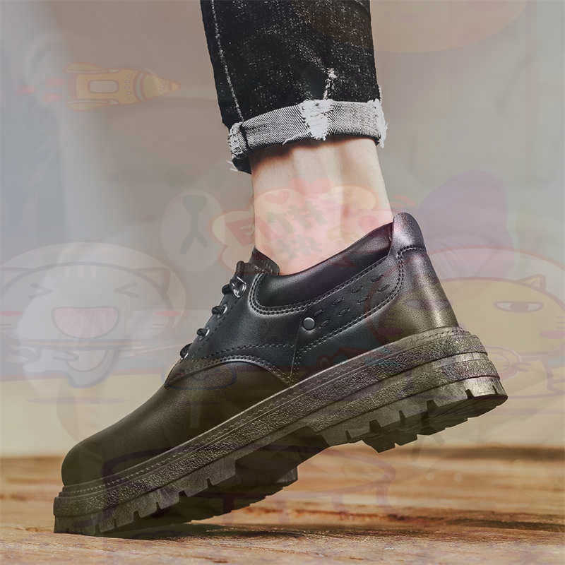 Vintage Fashion Eu - Donker natuurlijk leer Mode-sneakers Tennis Herensneakers