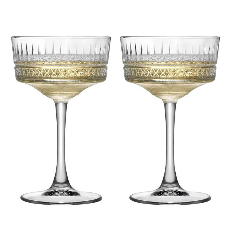 Vintage Fashion Eu - 2 Stuks Gesneden Martini Glazen Cocktailbeker