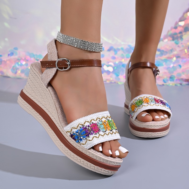 Vintage Fashion Heels - Zomerse Bohemian stijl gevlochten dames muiltjes