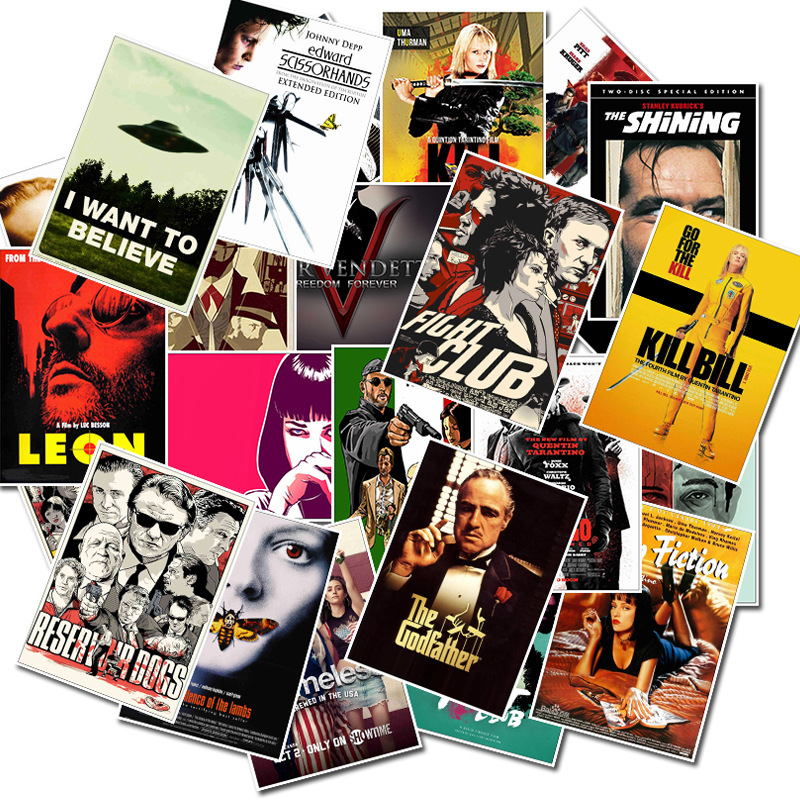 Vintage Fashion Magazine - 25 STKS Klassieke Filmposters Stickers Pulp