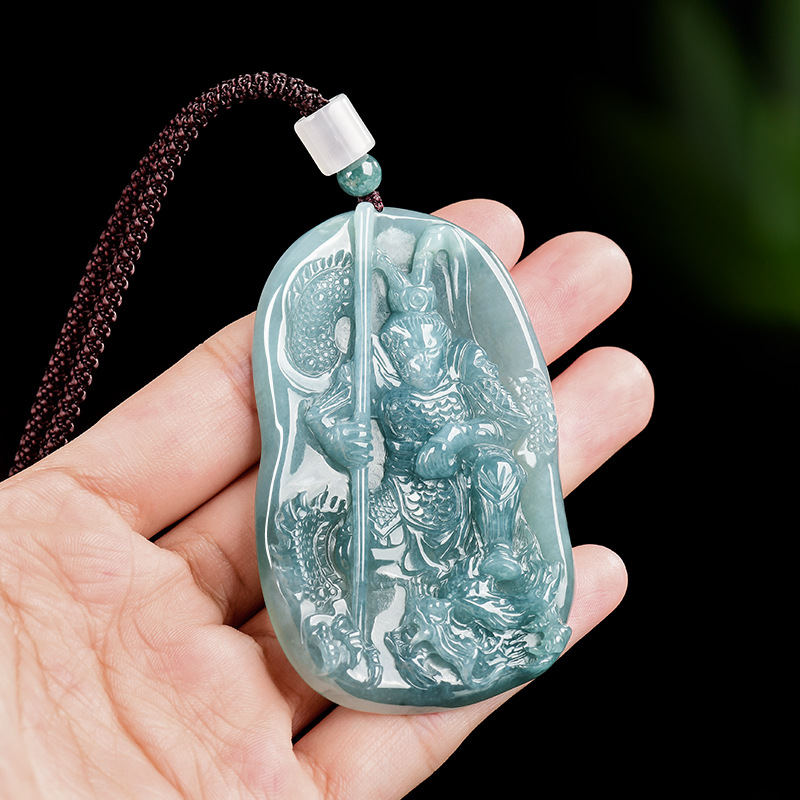Vintage Fashion Luxury - Birmese Jadeïet Monkey King hanger ketting