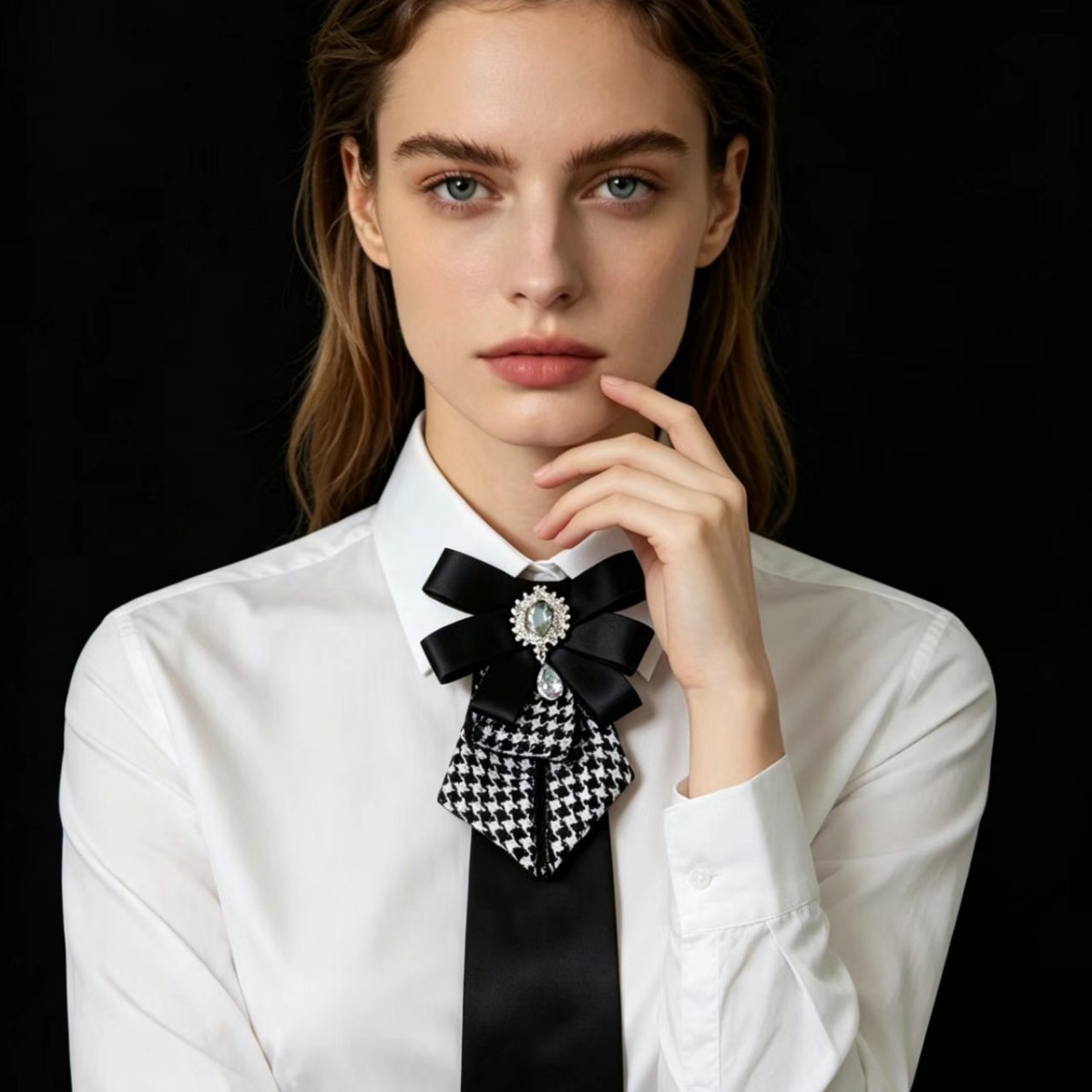 Vintage preppy houndstooth str - Vintage Fashion Ornaments recensie en prijs