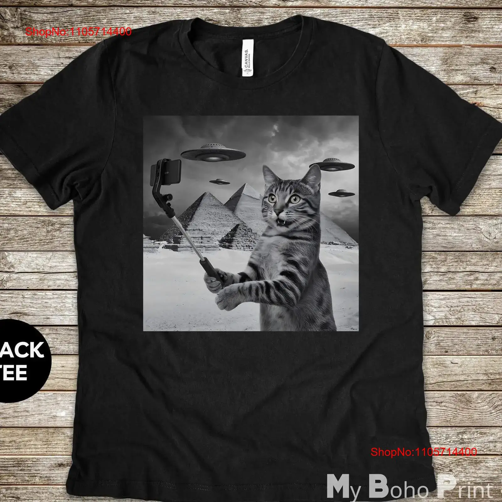 Cat Selfie T-shirt Alien UFO f - Vintage Fashion Photographers recensie en prijs