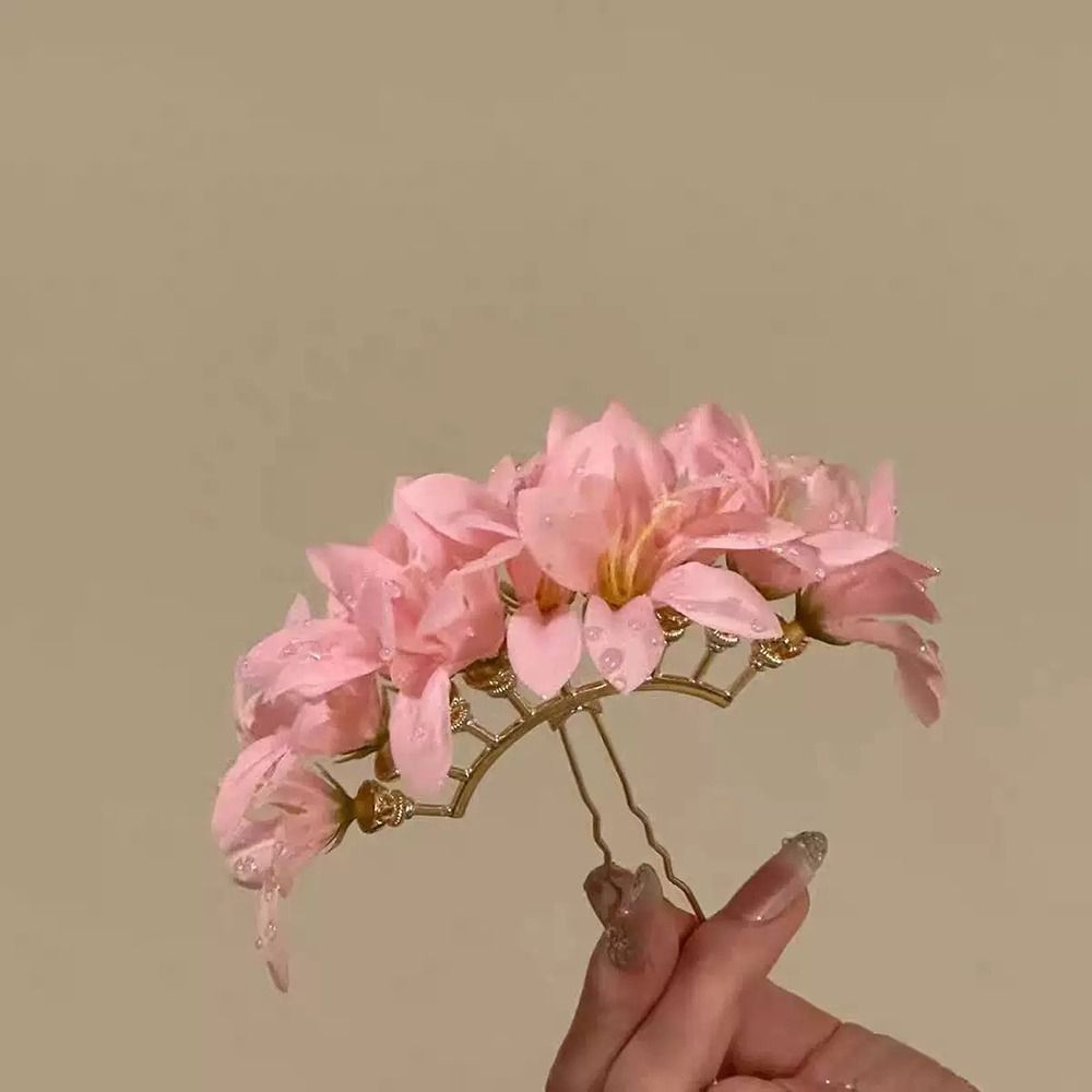 Roze bloem rode bloem haarspel - Vintage Fashion Ornaments recensie en prijs