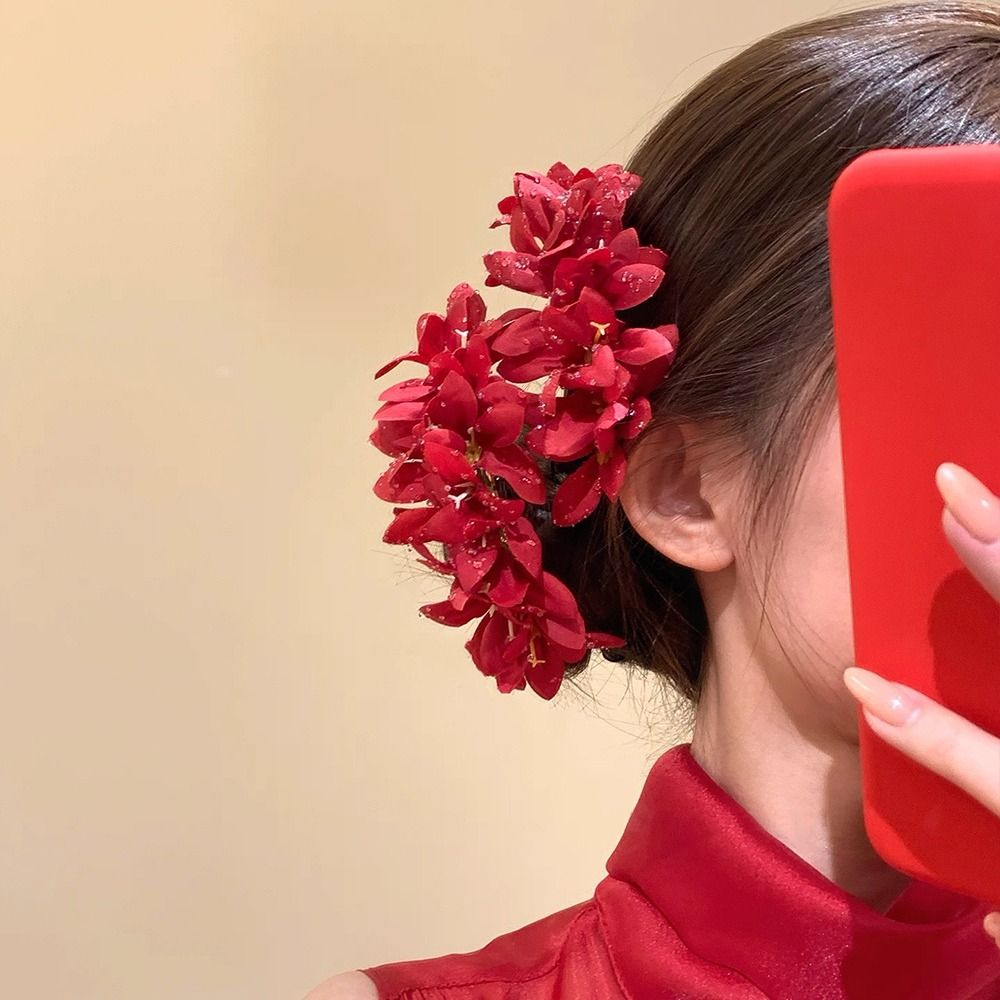Roze bloem rode bloem haarspel - Vintage Fashion Ornaments recensie en prijs