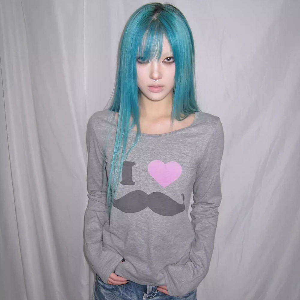 Japanse Y2K Baard Print T-shir - Vintage Victorian Fashion recensie en prijs