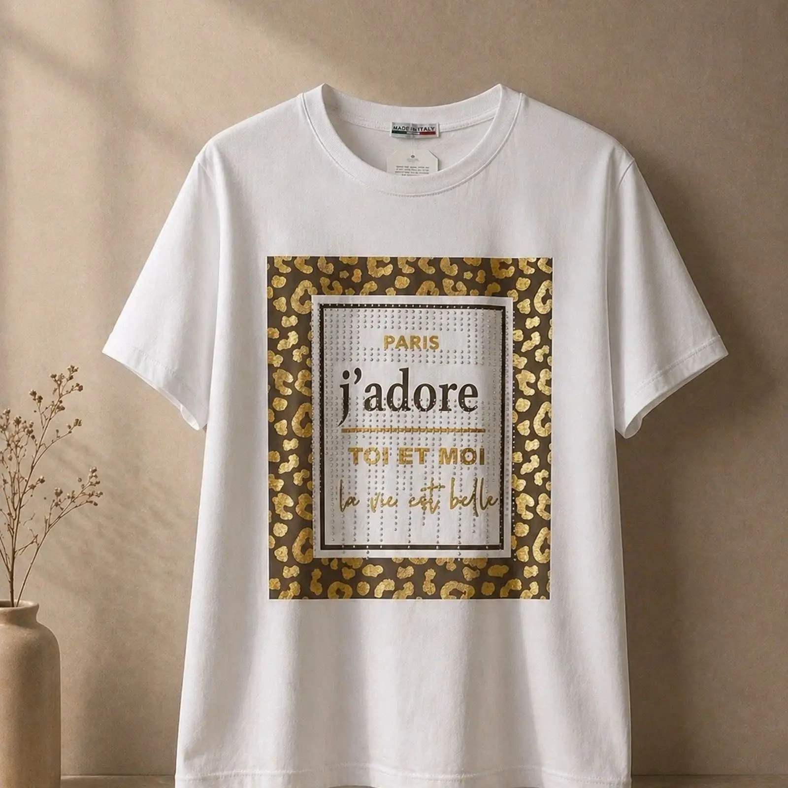 Dames T-shirt Wit Leo quot J ' - Vintage Fashion Bloggers recensie en prijs