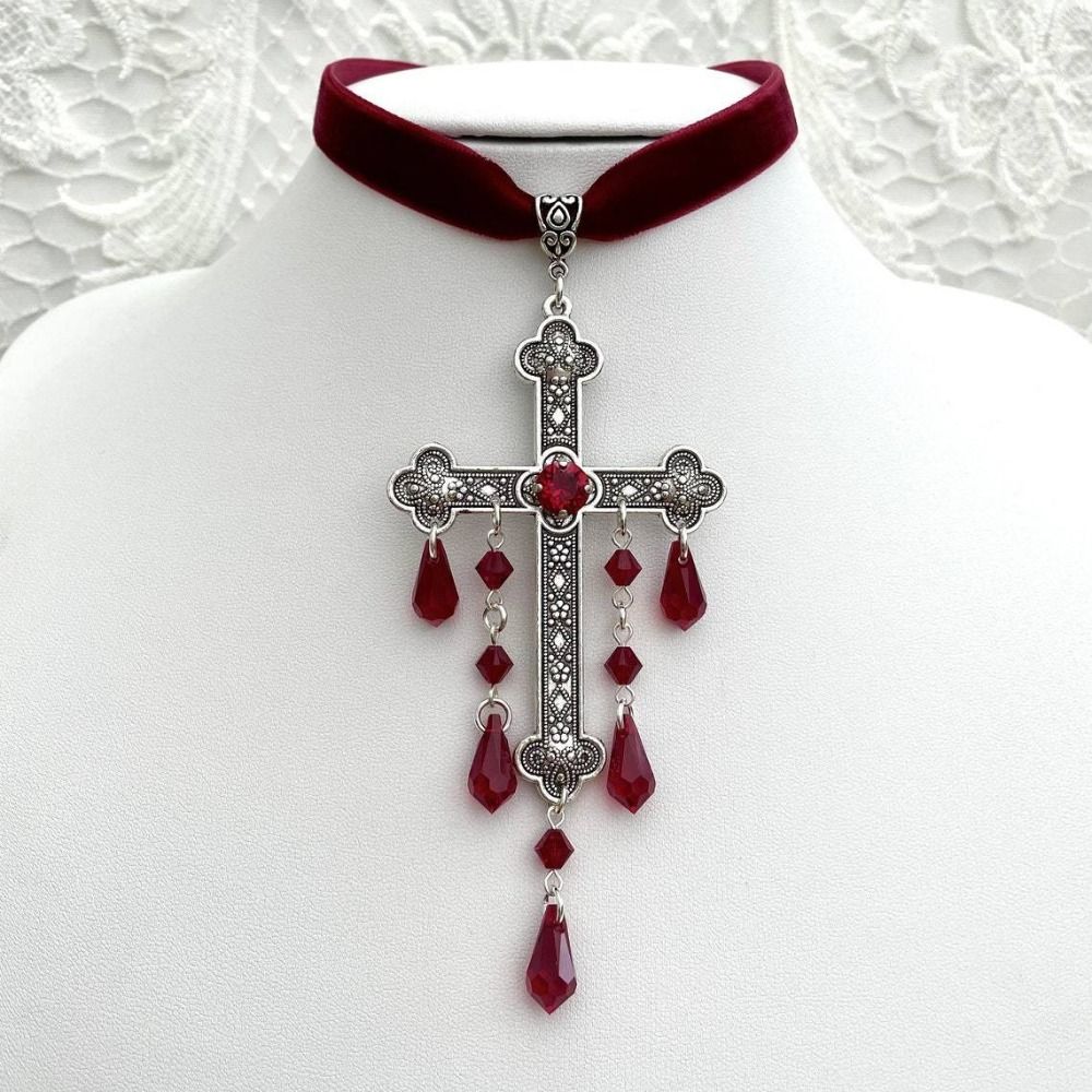 Retro stijl grote kruis hanger - Vintage Fashion Retro Outfit recensie en prijs